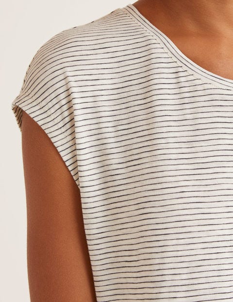 Das Baumwoll-T-Shirt - Naturweiß/Navy Das Baumwoll-T-Shirt - Naturweiß/Navy