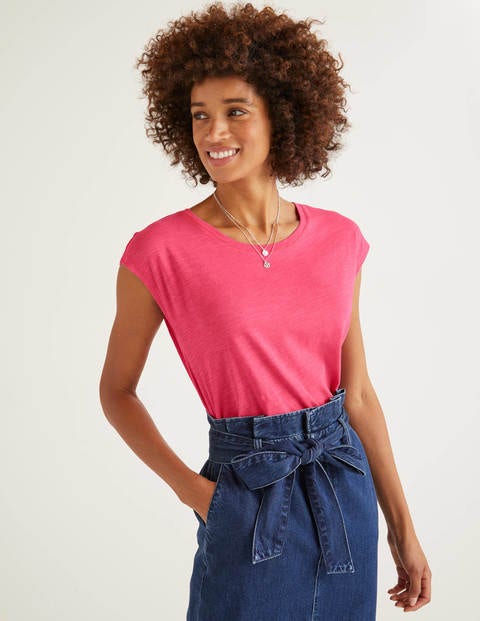 The Cotton Tee - Bright Camellia The Cotton Tee - Bright Camellia