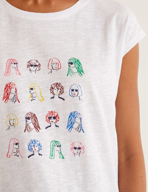 Robyn T-Shirt Aus Jersey - Weiß, Köpfe Robyn T-Shirt Aus Jersey - Weiß, Köpfe