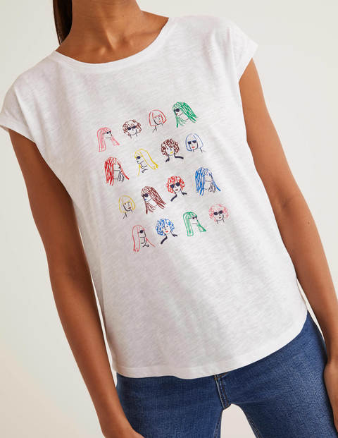 Robyn T-Shirt Aus Jersey - Weiß, Köpfe Robyn T-Shirt Aus Jersey - Weiß, Köpfe