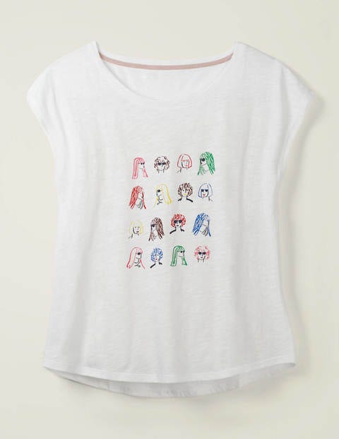 Robyn T-Shirt Aus Jersey - Weiß, Köpfe Robyn T-Shirt Aus Jersey - Weiß, Köpfe