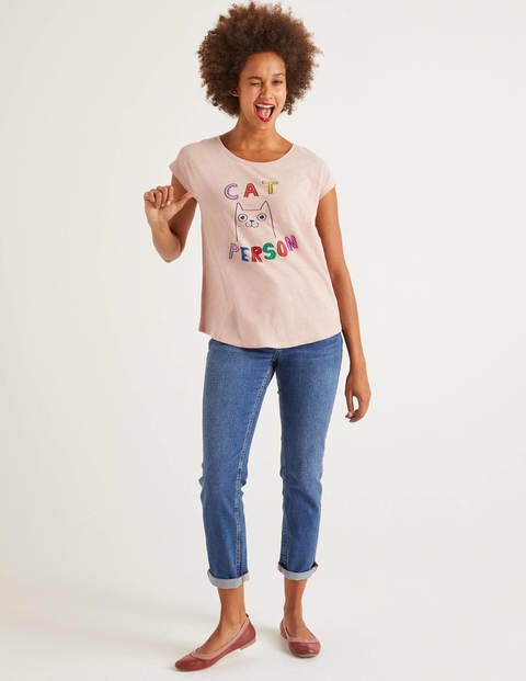 Robyn Jersey Tee - Milkshake, Cat Person Robyn Jersey Tee - Milkshake, Cat Person