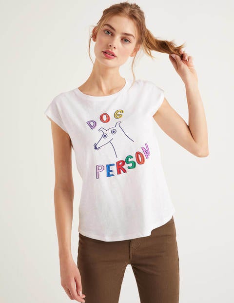 Robyn Jersey Tee - White, Dog Person Robyn Jersey Tee - White, Dog Person