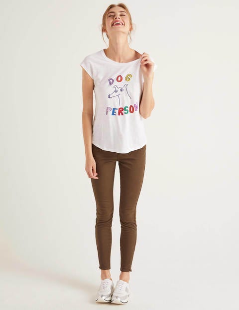 Robyn Jersey Tee - White, Dog Person Robyn Jersey Tee - White, Dog Person