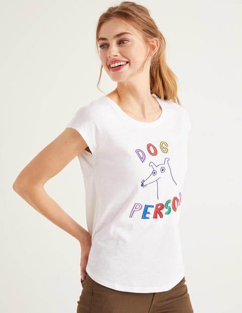 Robyn Jersey Tee - White, Dog Person Robyn Jersey Tee - White, Dog Person