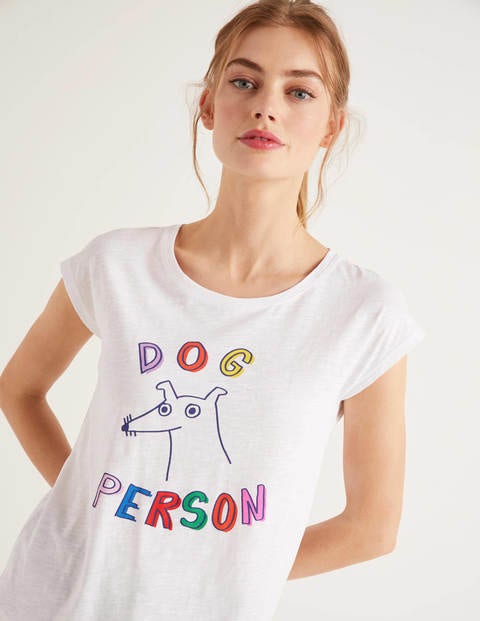 Robyn Jersey Tee - White, Dog Person Robyn Jersey Tee - White, Dog Person