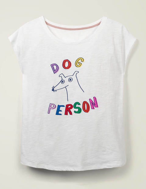 Robyn Jersey Tee - White, Dog Person Robyn Jersey Tee - White, Dog Person