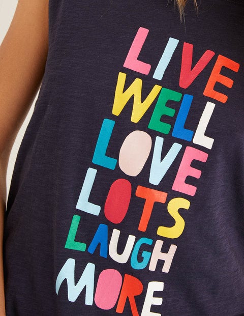 Robyn T-Shirt Aus Jersey - Navy, Live Well Robyn T-Shirt Aus Jersey - Navy, Live Well