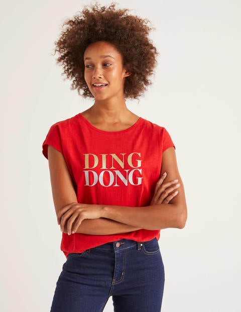 Robyn T-Shirt Aus Jersey - Weihnachtssternrot, Ding Dong Robyn T-Shirt Aus Jersey - Weihnachtssternrot, Ding Dong