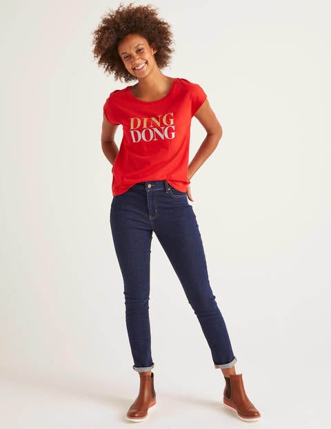 Robyn T-Shirt Aus Jersey - Weihnachtssternrot, Ding Dong Robyn T-Shirt Aus Jersey - Weihnachtssternrot, Ding Dong