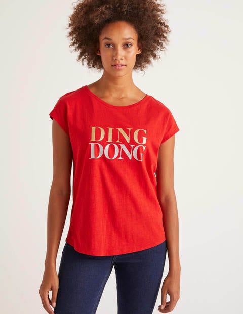 Robyn T-Shirt Aus Jersey - Weihnachtssternrot, Ding Dong Robyn T-Shirt Aus Jersey - Weihnachtssternrot, Ding Dong