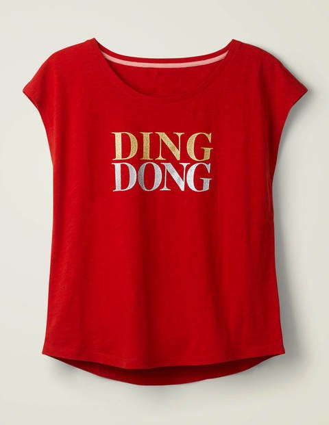 Robyn T-Shirt Aus Jersey - Weihnachtssternrot, Ding Dong Robyn T-Shirt Aus Jersey - Weihnachtssternrot, Ding Dong