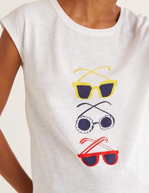 Robyn Jersey Tee - White, Sunglasses Robyn Jersey Tee - White, Sunglasses