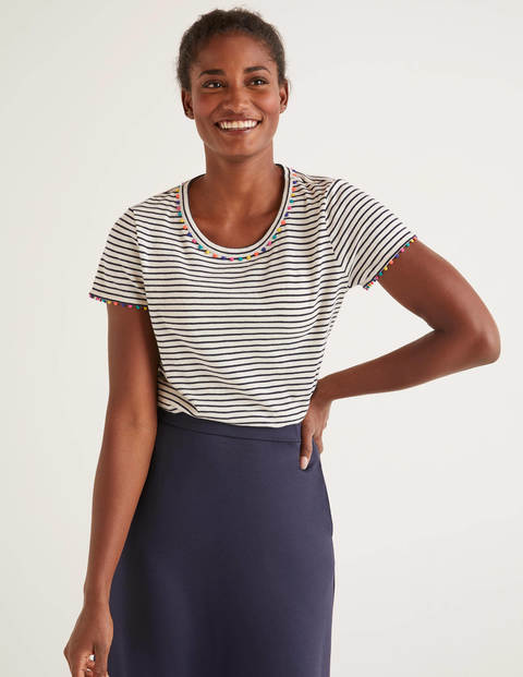 Charlie Jersey T-Shirt - Ivory/Navy Charlie Jersey T-Shirt - Ivory/Navy