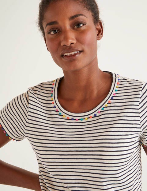 Charlie Jersey T-Shirt - Ivory/Navy Charlie Jersey T-Shirt - Ivory/Navy