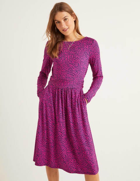 Abigail Jersey Dress - English Berry, Pebble Dot Abigail Jersey Dress - English Berry, Pebble Dot