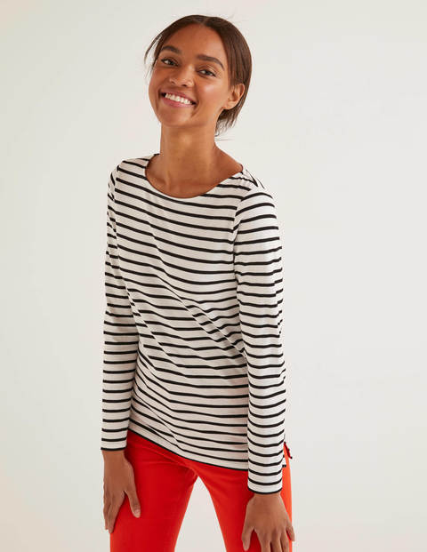 Long Sleeve Breton - Ivory/Black Long Sleeve Breton - Ivory/Black