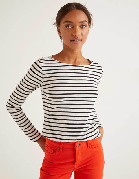 Long Sleeve Breton - Ivory/Black Long Sleeve Breton - Ivory/Black