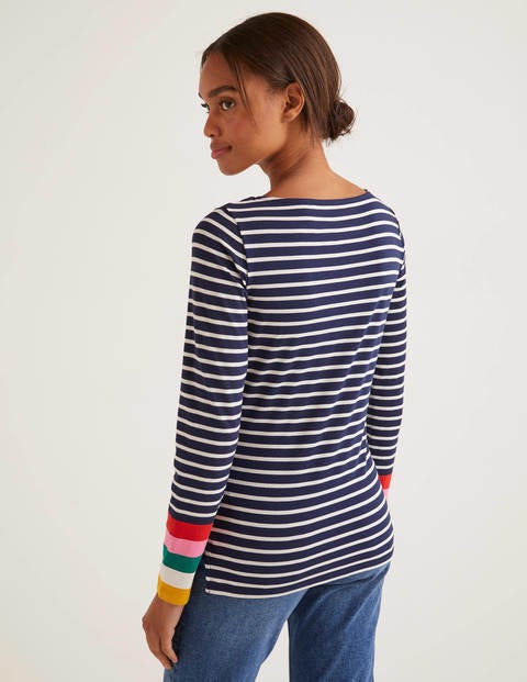 Long Sleeve Breton - Navy Multi Cuff Long Sleeve Breton - Navy Multi Cuff