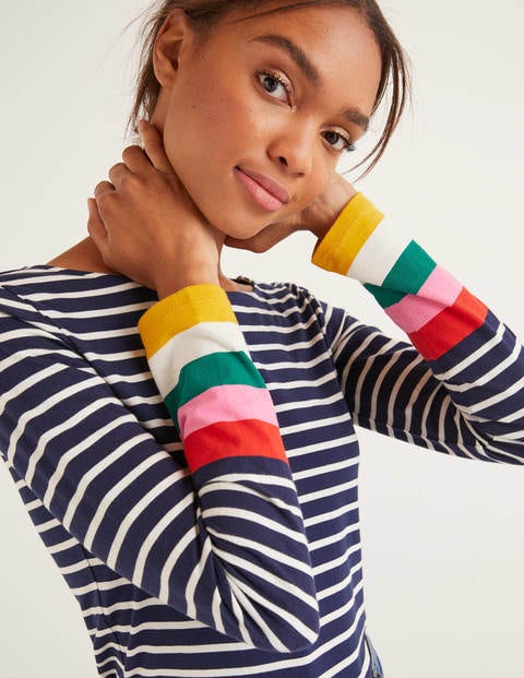 Long Sleeve Breton - Navy Multi Cuff Long Sleeve Breton - Navy Multi Cuff