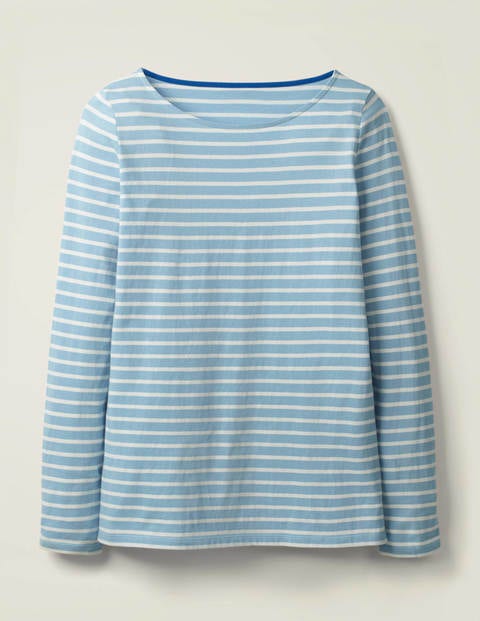 Langärmliges Bretonshirt - Fischreiherblau/Naturweiß Langärmliges Bretonshirt - Fischreiherblau/Naturweiß