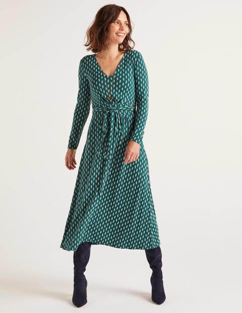 Ferne Jersey-Midikleid - Waldgrün, Zartes Blatt Ferne Jersey-Midikleid - Waldgrün, Zartes Blatt