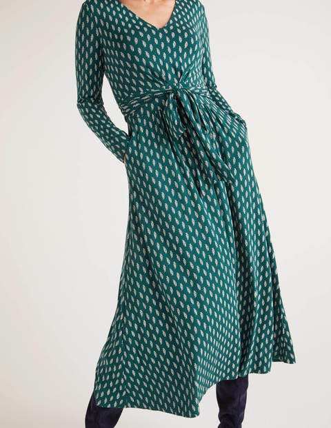 Ferne Jersey-Midikleid - Waldgrün, Zartes Blatt Ferne Jersey-Midikleid - Waldgrün, Zartes Blatt