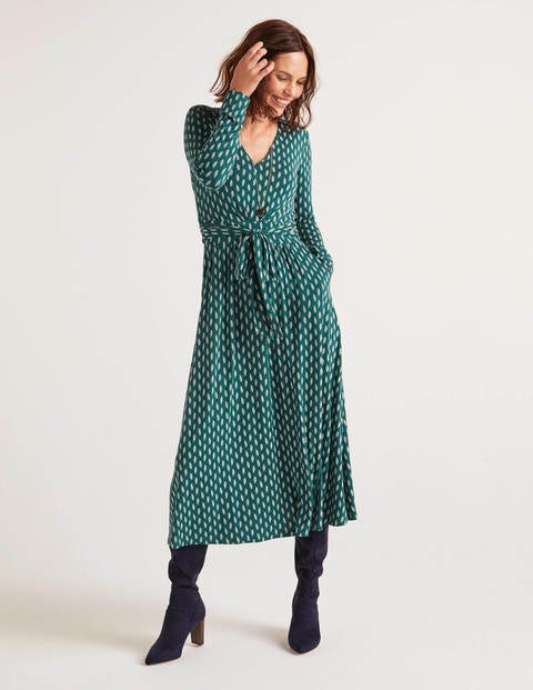 Ferne Jersey-Midikleid - Waldgrün, Zartes Blatt Ferne Jersey-Midikleid - Waldgrün, Zartes Blatt