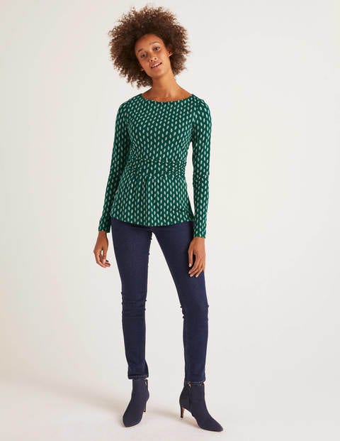 Lucille Jersey Top - Woodland Green, Dainty Leaf Lucille Jersey Top - Woodland Green, Dainty Leaf