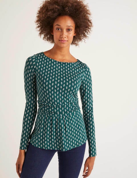 Lucille Jersey Top - Woodland Green, Dainty Leaf Lucille Jersey Top - Woodland Green, Dainty Leaf