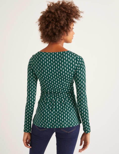 Lucille Jersey Top - Woodland Green, Dainty Leaf Lucille Jersey Top - Woodland Green, Dainty Leaf
