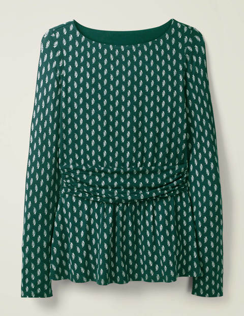 Lucille Jersey Top - Woodland Green, Dainty Leaf Lucille Jersey Top - Woodland Green, Dainty Leaf