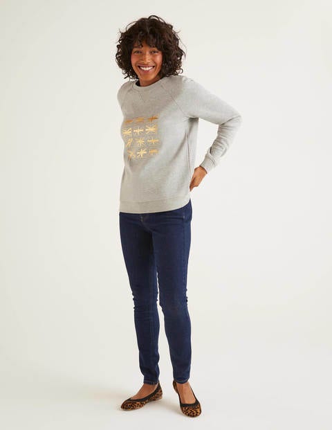 The Sweatshirt - Grey Marl, Gold Metallic Flags The Sweatshirt - Grey Marl, Gold Metallic Flags