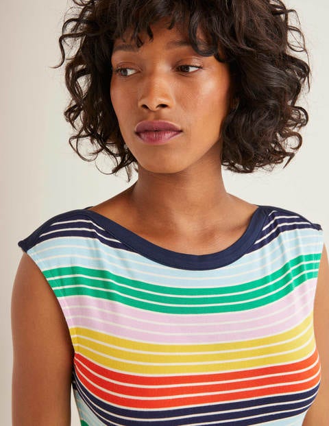 Eleanor Jersey Dress - Daffodil, Rosebay Multistripe Eleanor Jersey Dress - Daffodil, Rosebay Multistripe