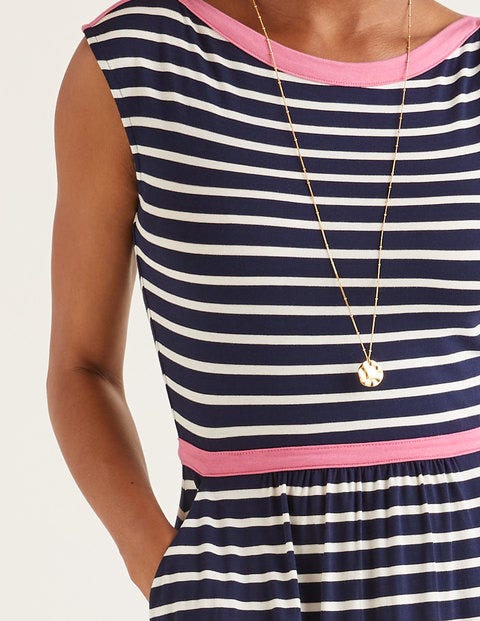 Eleanor Jersey Dress - Navy/Ivory Eleanor Jersey Dress - Navy/Ivory
