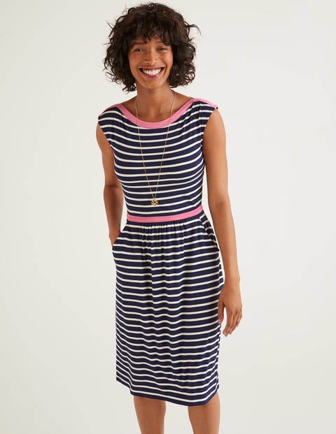 Eleanor Jersey Dress - Navy/Ivory Eleanor Jersey Dress - Navy/Ivory