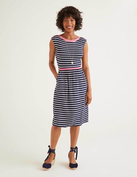 Eleanor Jersey Dress - Navy/Ivory Eleanor Jersey Dress - Navy/Ivory