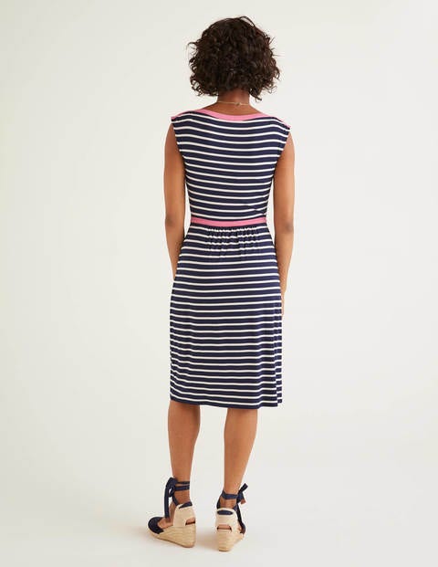 Eleanor Jersey Dress - Navy/Ivory Eleanor Jersey Dress - Navy/Ivory