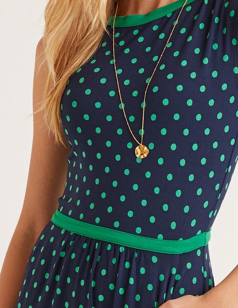 Eleanor Jersey Dress - Navy, Linear Brand Spot Eleanor Jersey Dress - Navy, Linear Brand Spot