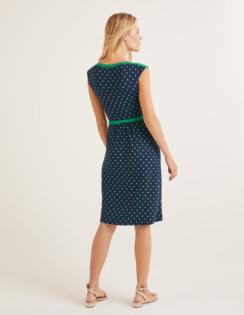 Eleanor Jersey Dress - Navy, Linear Brand Spot Eleanor Jersey Dress - Navy, Linear Brand Spot