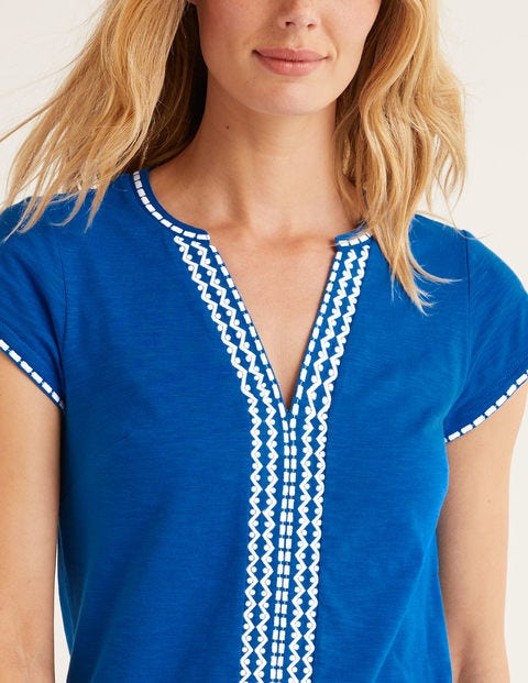 Peggy Embroidered Jersey Dress - Bold Blue Peggy Embroidered Jersey Dress - Bold Blue