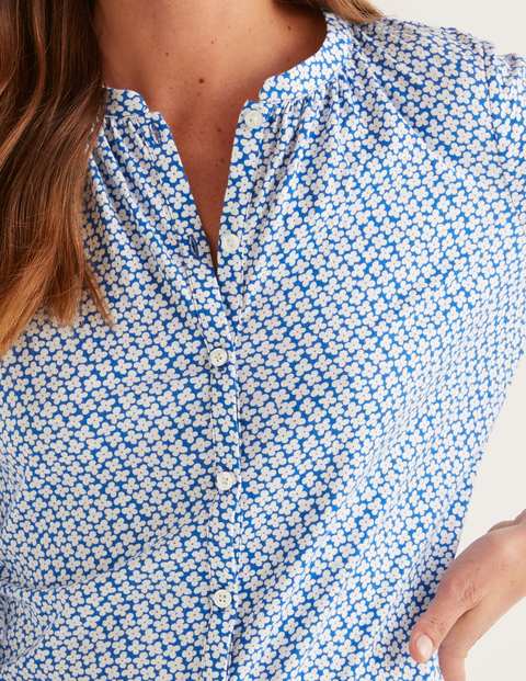 Bay Jersey Shirt - Ivory/Bold Blue 
