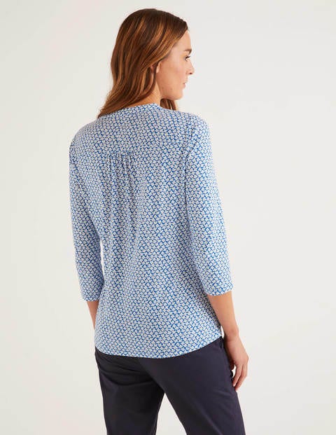Bay Jersey Shirt - Ivory/Bold Blue, Daisy Bud Bay Jersey Shirt - Ivory/Bold Blue, Daisy Bud