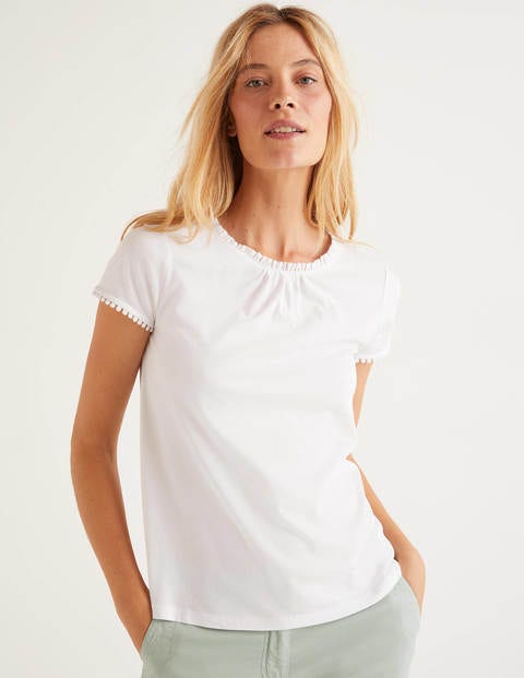 Tilda Frill Jersey Tee - White Tilda Frill Jersey Tee - White