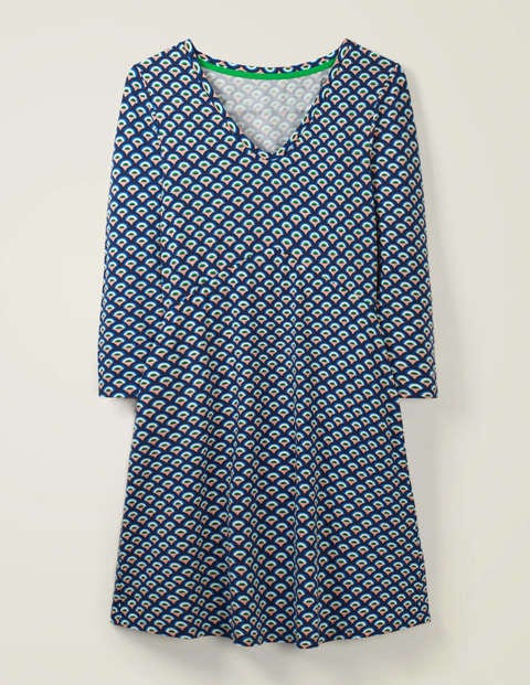 Tori Jersey Tunic - Navy, Arc Scallop Tori Jersey Tunic - Navy, Arc Scallop