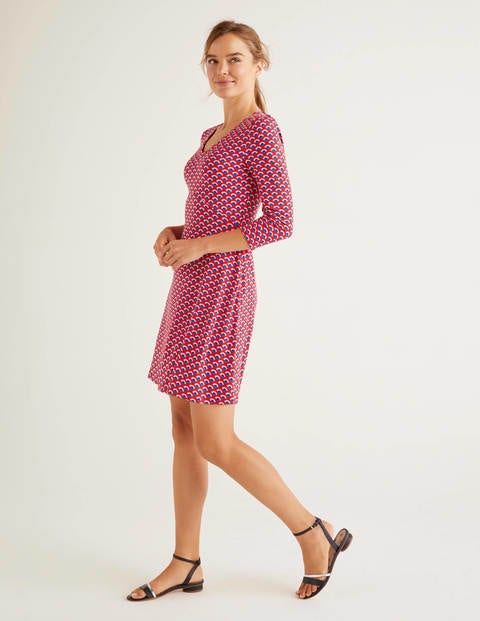 Tori Jersey Tunic - Post Box Red, Arc Scallop Tori Jersey Tunic - Post Box Red, Arc Scallop