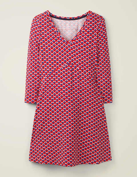 Tori Jersey Tunic - Post Box Red, Arc Scallop Tori Jersey Tunic - Post Box Red, Arc Scallop