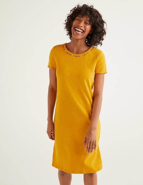 yellow t shirt dress with sleeves
