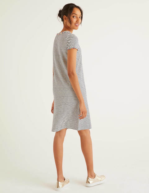 Charlie T-Shirt-Kleid Aus Jersey - Naturweiß/Navy Charlie T-Shirt-Kleid Aus Jersey - Naturweiß/Navy