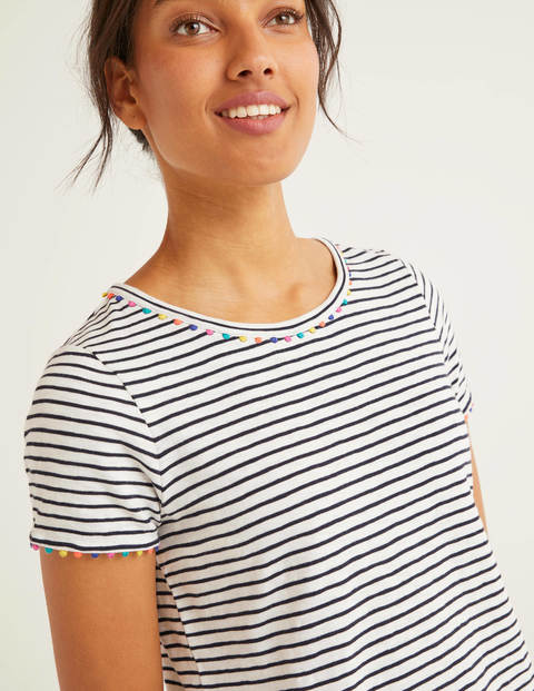 Charlie T-Shirt-Kleid Aus Jersey - Naturweiß/Navy Charlie T-Shirt-Kleid Aus Jersey - Naturweiß/Navy